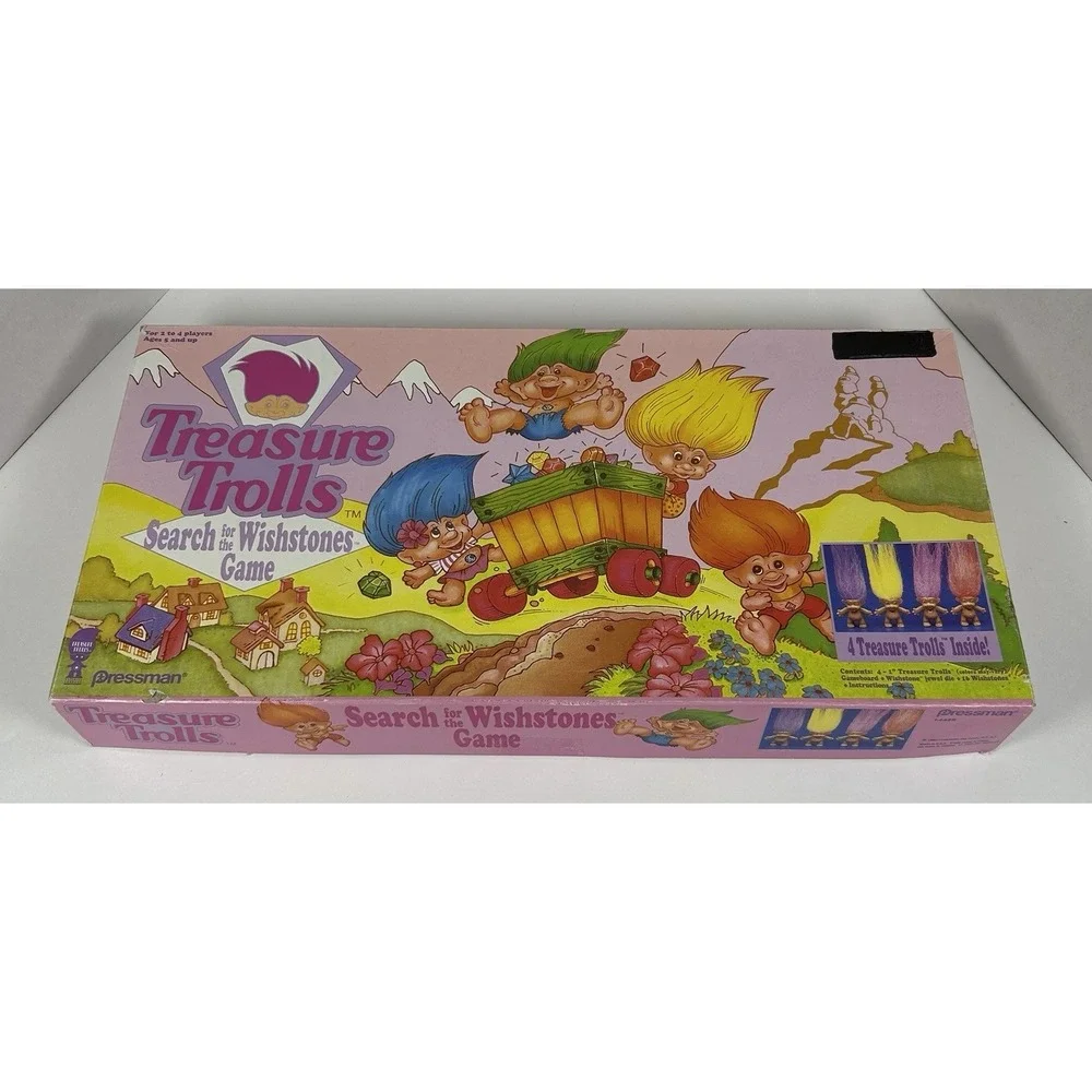 Vintage 1992 Pressman TREASURE TROLLS Wishstone Gems Kids Board Game COMPLETE